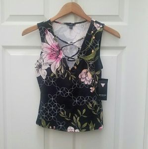 GUESS Sexy Lace Up Floral Top!